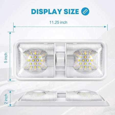 Imagem de Luz de teto de cúpula dupla Kohree 12V Led 640 Lumens RV