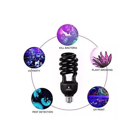 Imagem de Luz Negra 36w Lâmpada Espiral Efeito Neon 110V Energia UV Fluorescente 106