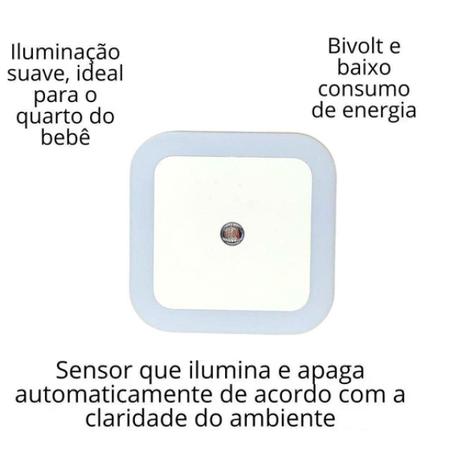 Imagem de Luz Noturna Infantil Bebe Led Sensor Luminosidade Color Baby