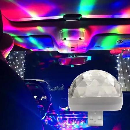 Imagem de Luzes de festa usb mini bola de discoteca, luz colorida para carro, celular, notebook, TV