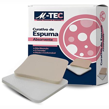 Imagem de M-tec Curativo Espuma Absorvente Silicone 10cm x 10cm Missner Caixa com 10 Un