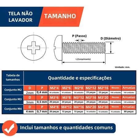 Imagem de M2 M3 M4 Parafusos De Máquina Métrica Parafusos Kit De Sortimento De Porcas Para Impressora 3D DIY