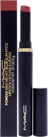 Imagem de MAC Powder Kiss Velvet Blur Slim Stick - Ladrillo a través de lápiz labial para mujer, 0.7 onzas