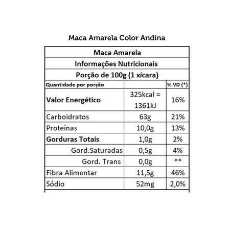 Imagem de Maca amarela original em pó color andina foods kit 3 unidades