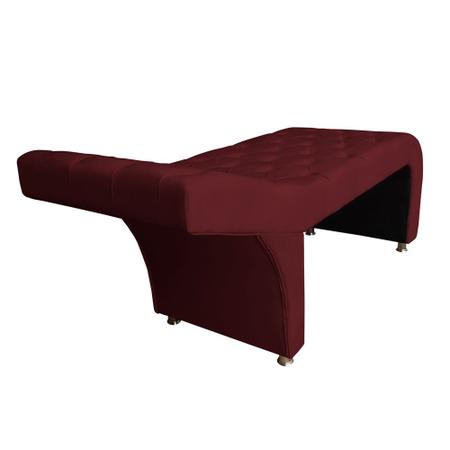 Imagem de Maca estética capitonê com escada e almofada Veludo Vermelho - Ninho Decor