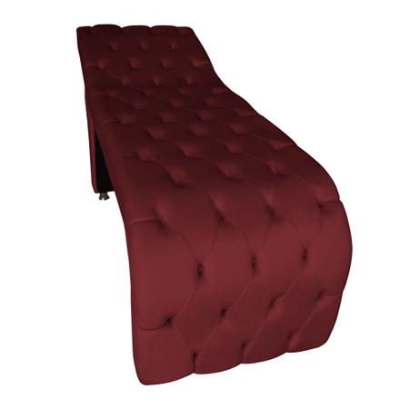 Imagem de Maca estética capitonê com escada e almofada Veludo Vermelho - Ninho Decor