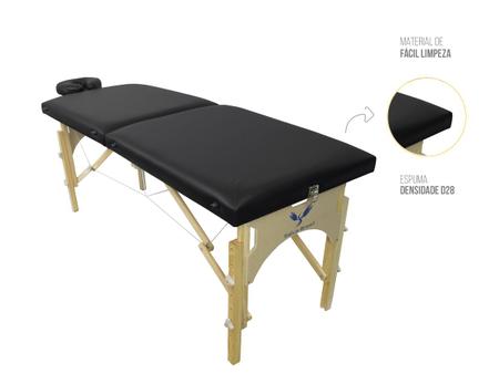 Imagem de Maca mesa divã dobrável portátil com regulagem de altura 200kg para Estética Massagem Salão Sobrancelhas 