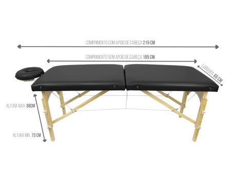 Imagem de Maca mesa divã dobrável portátil com regulagem de altura 200kg para Estética Massagem Salão Sobrancelhas 