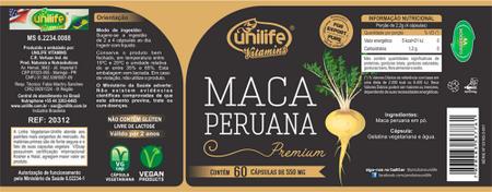 Imagem de Maca Peruana Premium Pura Unilife 60 Capsulas 550mg