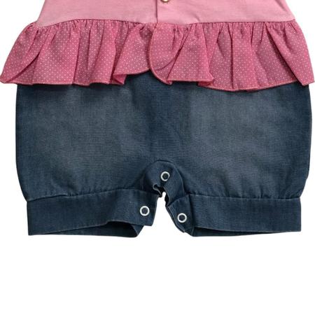 Imagem de Macacão bebe menina jeans curto