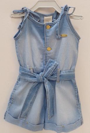 Imagem de Macacão Curto Jeans Luxo Menina Estonado Verão Katita 26133