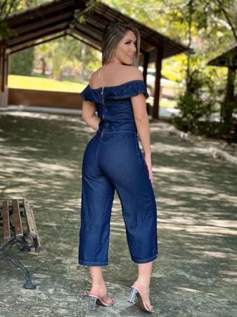 Macac o Jeans Pantacourt Maravilhoso Primavera Ver o Lemon