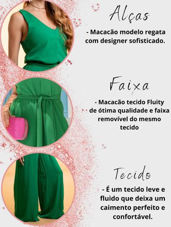 Imagem de  Macacão Longo Feminino Pantalona Tendência Roupa Feminina Luxo Confortável Macacão Multiformas