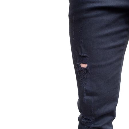 Imagem de Macacão Masculino Jeans Jardineira Destroyed Calça Jogger