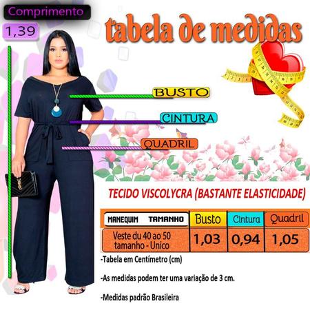 Imagem de Macacão Pantalona Moda Feminino Macaquinho Com Bolso Saruel