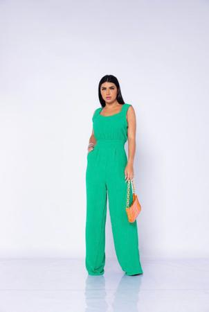 Macacão pantalona sale verde