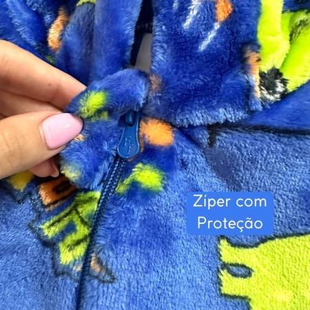 Imagem de Macacão Pelúcia Fleece Bebe Infantil Zíper Quentinho P/ Frio