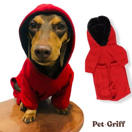 red moletom com capuz for dog