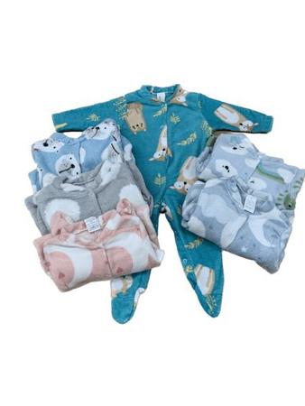 Imagem de Macacão Soft Fleece Premium Infantil Bebê Estampa Sortida Enxoval Inverno Pijama