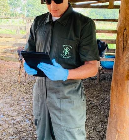 Imagem de Macacão Técnico Em Agropecuária / Manga Curta Unissex Verde Escuro tecido Brim Leve 100% algodão S/B