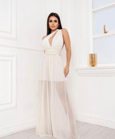 Macacao vestido longo sales