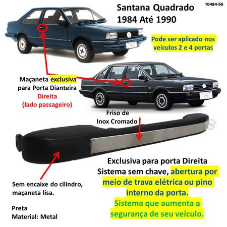 Imagem de Maçaneta Externa s/chave Santana Quadrado Dir Friso Inox