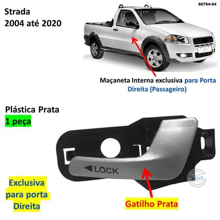 Imagem de Maçaneta Interna Dianteira Direita Strada 2004-2020 Prata