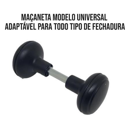 Imagem de Maçaneta Para Porta Fechadura Modelo Bola Preto Universal