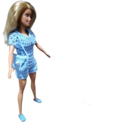 Roupa para boneca Barbie - macacão em croche