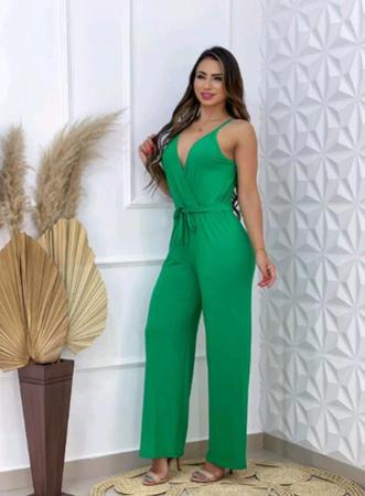 Imagem de Macaquinho feminino moda x macacão longo veste frente e costa conjunto tamanho unico do 38 ao 48