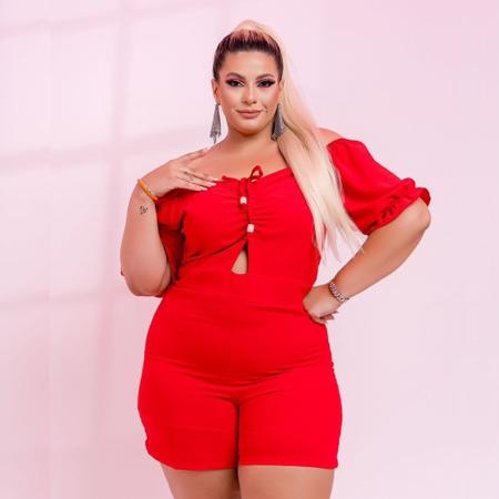 Imagem de Macaquinho Feminino Plus Size Ciganinha Dethalhe Busto 0289