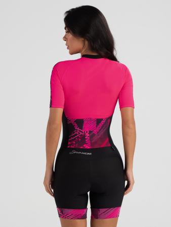 Imagem de Macaquinho Para Pedalar Feminino Savancini Line Rosa Neon (473)