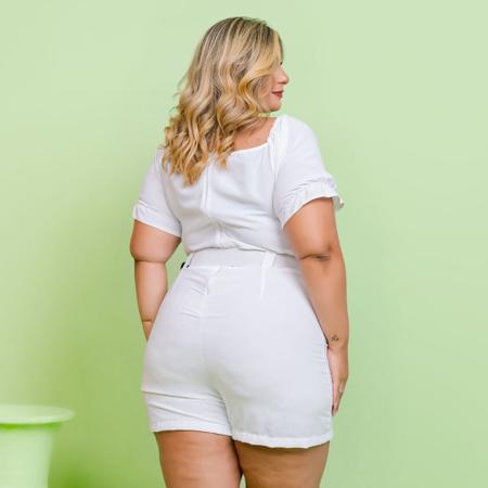 Macaquinho Plus Size com Cinto Roupa Feminina Moda Plus Size - Bellucy Modas  - Macacão e Macaquinho Plus Size Feminino - Magazine Luiza