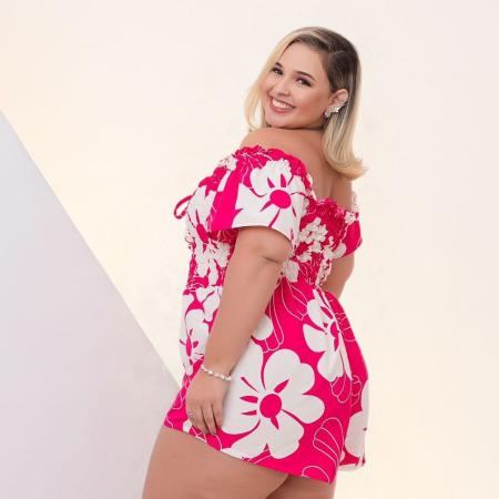 Imagem de Macaquinho Plus Size Feminino Estampado/Xadrez 0477