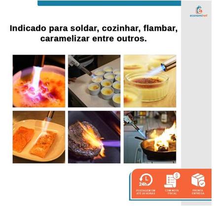 Imagem de Maçarico Culinário Hobby Regulável Gourmet +4refis