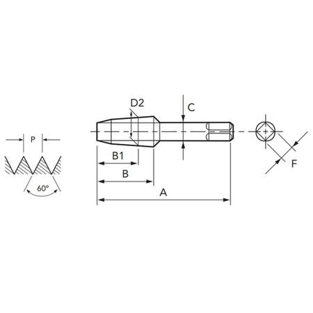 Imagem de Macho para Tubo HSS - NPTF 1/8" X 27 (LG. SHK.) - 108/F ANSI - 1 Peça - TIN - OSG