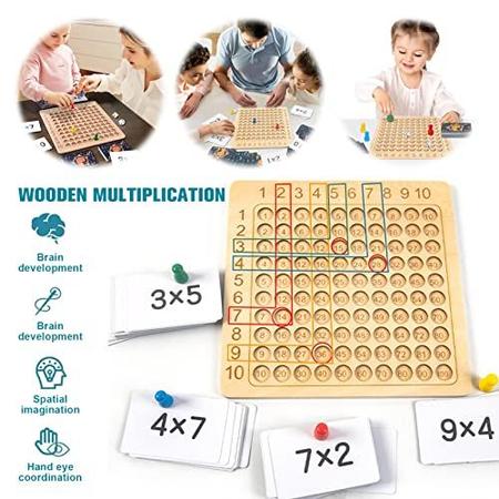 Jogo de Tabuleiro de Multiplicação Montessori - Jogo de Tabuleiro