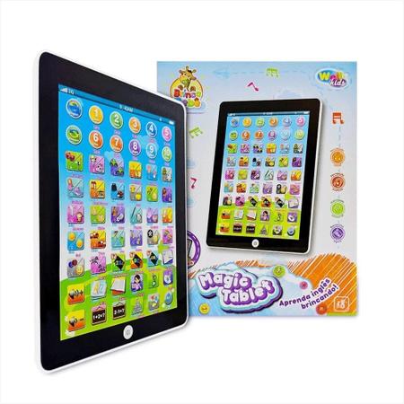 Imagem de Magic Tablet Infantil Educativo 54 Funções Português Ingles -WellKids Branco