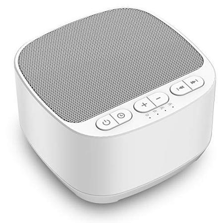 Imagem de Magicteam Sleep Sound White Noise Machine com 40 sons naturais e função de memória 32 níveis de volume alimentados por AC ou TERAPIA DE SOM DO TEMPOrizador USB e Sleepr para bebês adultos (brancos)