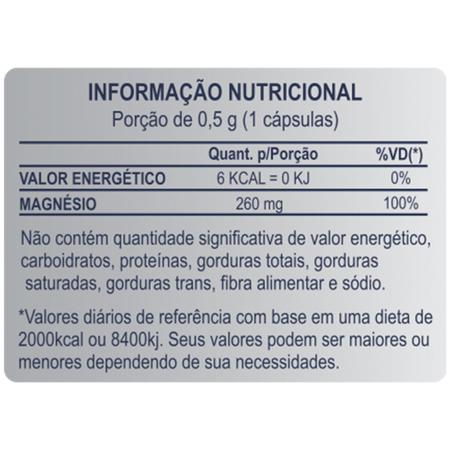 Imagem de Magnésio Treonato Suplemento Alimentar Natural 100% Puro 60 Capsulas Natunéctar Original