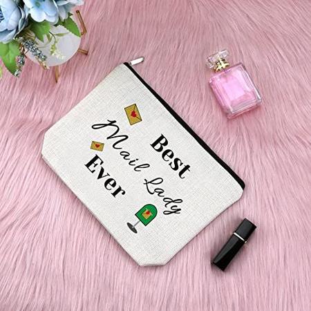 Imagem de Mail Carrier Apreciação Presente para Mulheres Maquiagem Saco Mail Lady Birthday Gift Ideas Cosmetic Bag Thank You Gift Postal Worker Gifts Retirement Gift for Her Travel Cosmetic Pouch Thanksgiving Gift