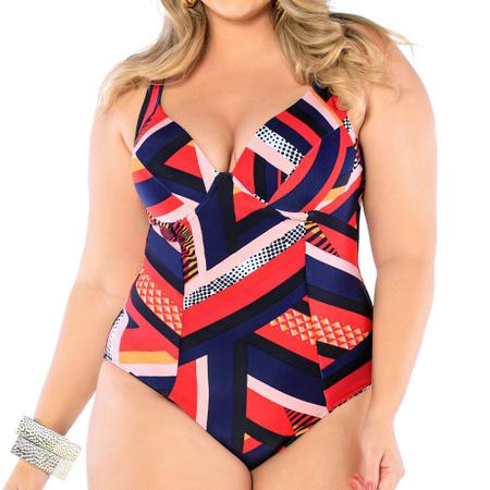 Imagem de Maiô Estampado Banho De Mar Zero Barriga Modelador E Redutor Com Compactação Frontal