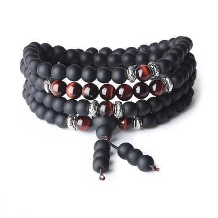 Imagem de Mala Beads COAI Red Tiger Eye Matte Onyx Stone 108 contas