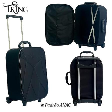 Imagem de Mala Bordo Pequena Viagem 10kg Padrão ANAC Rodinhas - T.King