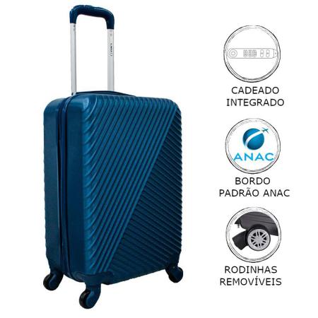 Imagem de Mala de Bordo ABS para Viagem Yins Ys21037 Cadeado Integrado Rodas Giro 360º Azul