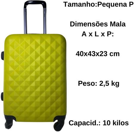 Mala de Viagem Bordo P Parana ABS 4 Rodas 40x43x23 cm Imagem de Mala de Viagem Bordo P Parana ABS 4 Rodas 40x43x23 cm