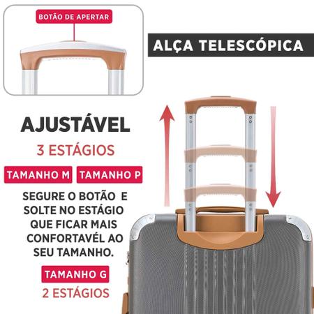 Mala de Viagem Média Athena Rígida Rodas Dupla 360 Santino - BGV182M Imagem de Mala de Viagem Média Athena Rígida Rodas Dupla 360 Santino - BGV182M