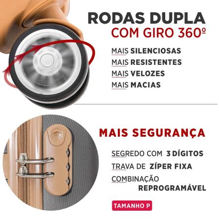 Mala de Viagem Média Athena Rígida Rodas Dupla 360 Santino - BGV182M Imagem de Mala de Viagem Média Athena Rígida Rodas Dupla 360 Santino - BGV182M