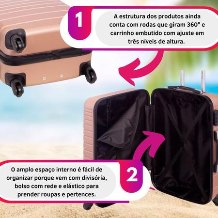 Imagem de Mala Viagem Média Rodinhas Giro 360 Travel One To Travel Abs Design Premium Rígida Com Cadeado