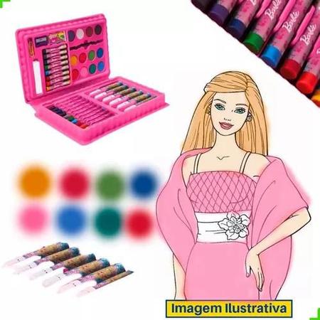 Maleta para colorir Barbie, 613178, Tris - PT 1 KT - Escolar - Kalunga